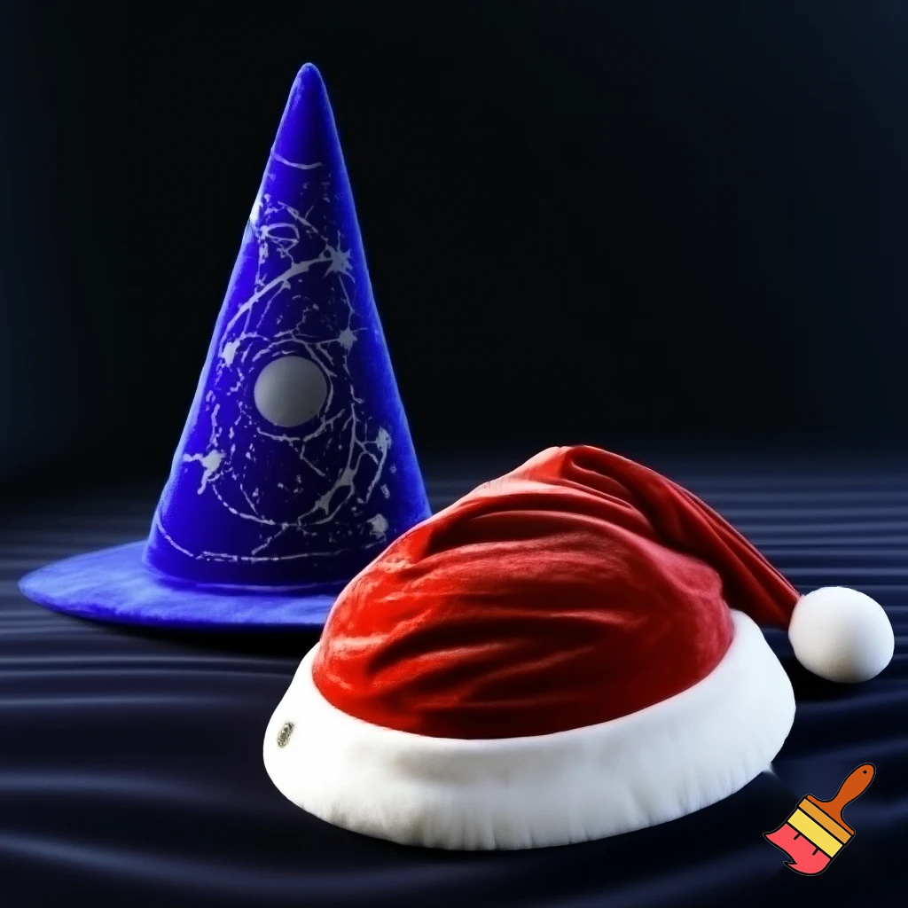 Christmas wizard hat written and velvet Santa Claus hat