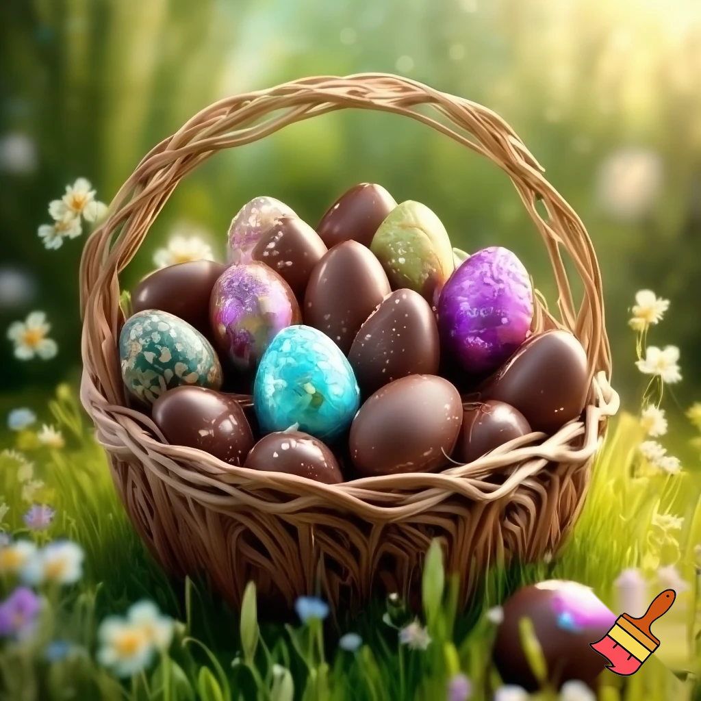 Easter egg basket, chocolate Easter egg basket