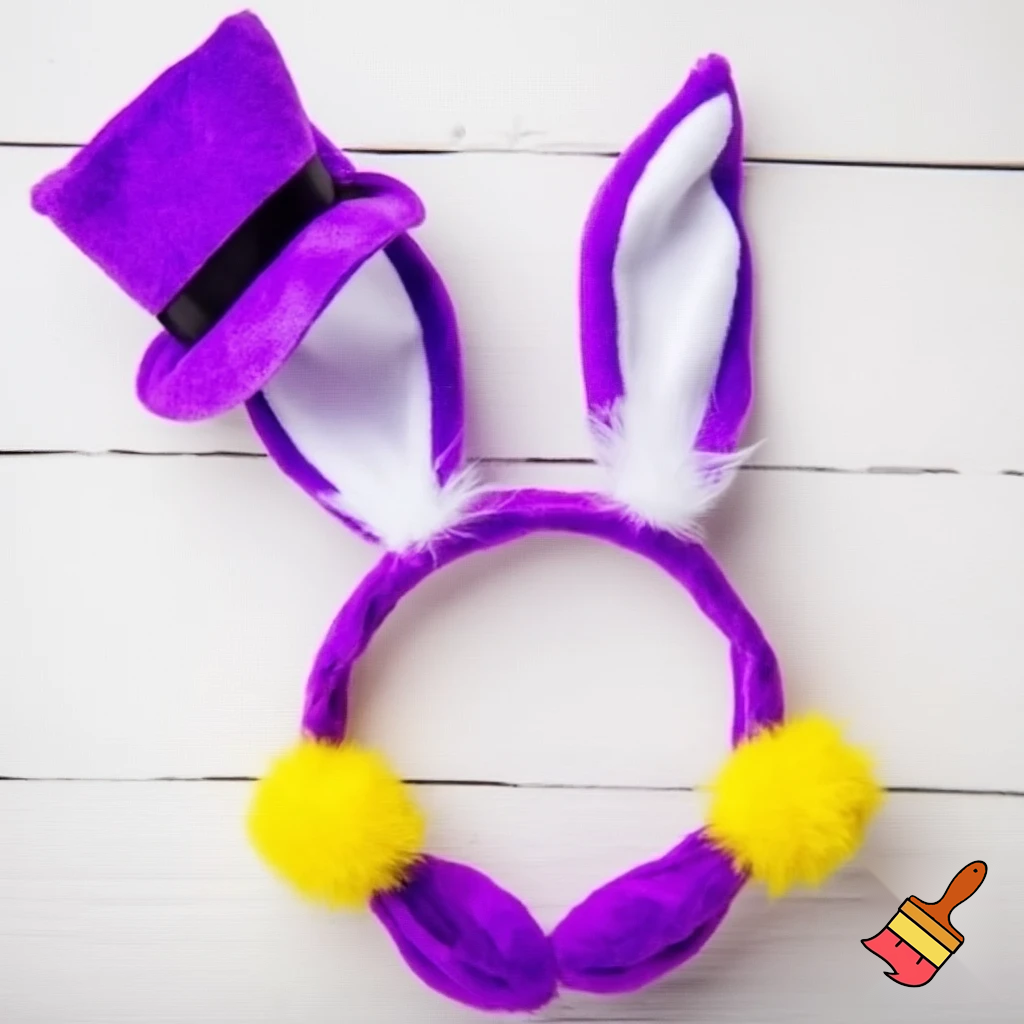Easter bunny with a top hat Easter advent Easter bunny ears headband purple and white