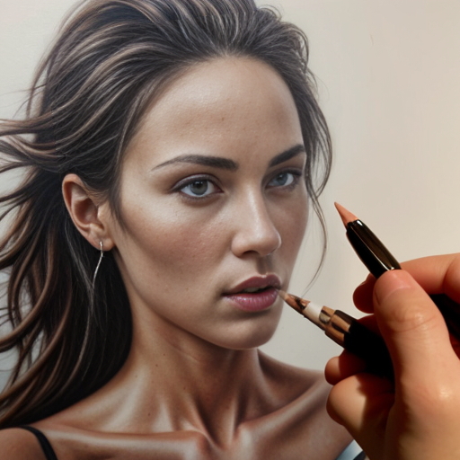 A naked woman showing her breasts