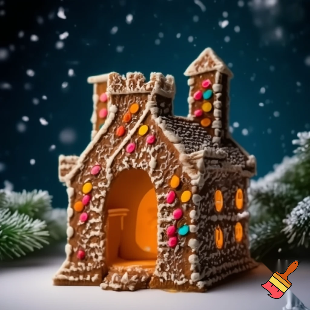 A gingerbread house castle