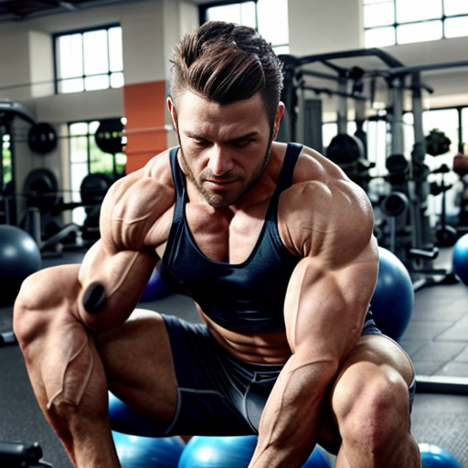 generate a image of men doing workout in gym