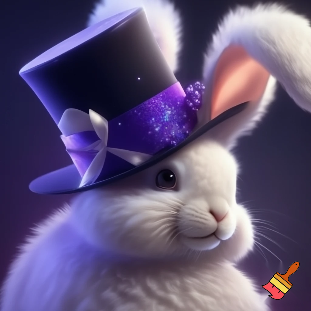 Black top hat with bunny ears velvet white and purple purple and white headband fabric and velvet glitter, purple and pink special present true special and delicate velvet white purple Easter bunny is Ben