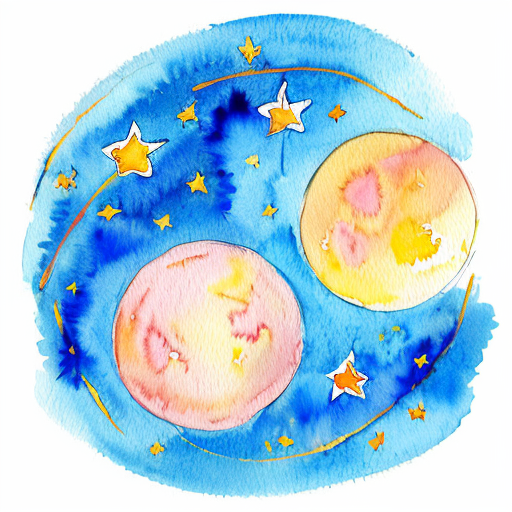 Star and a moon funky style cartoon