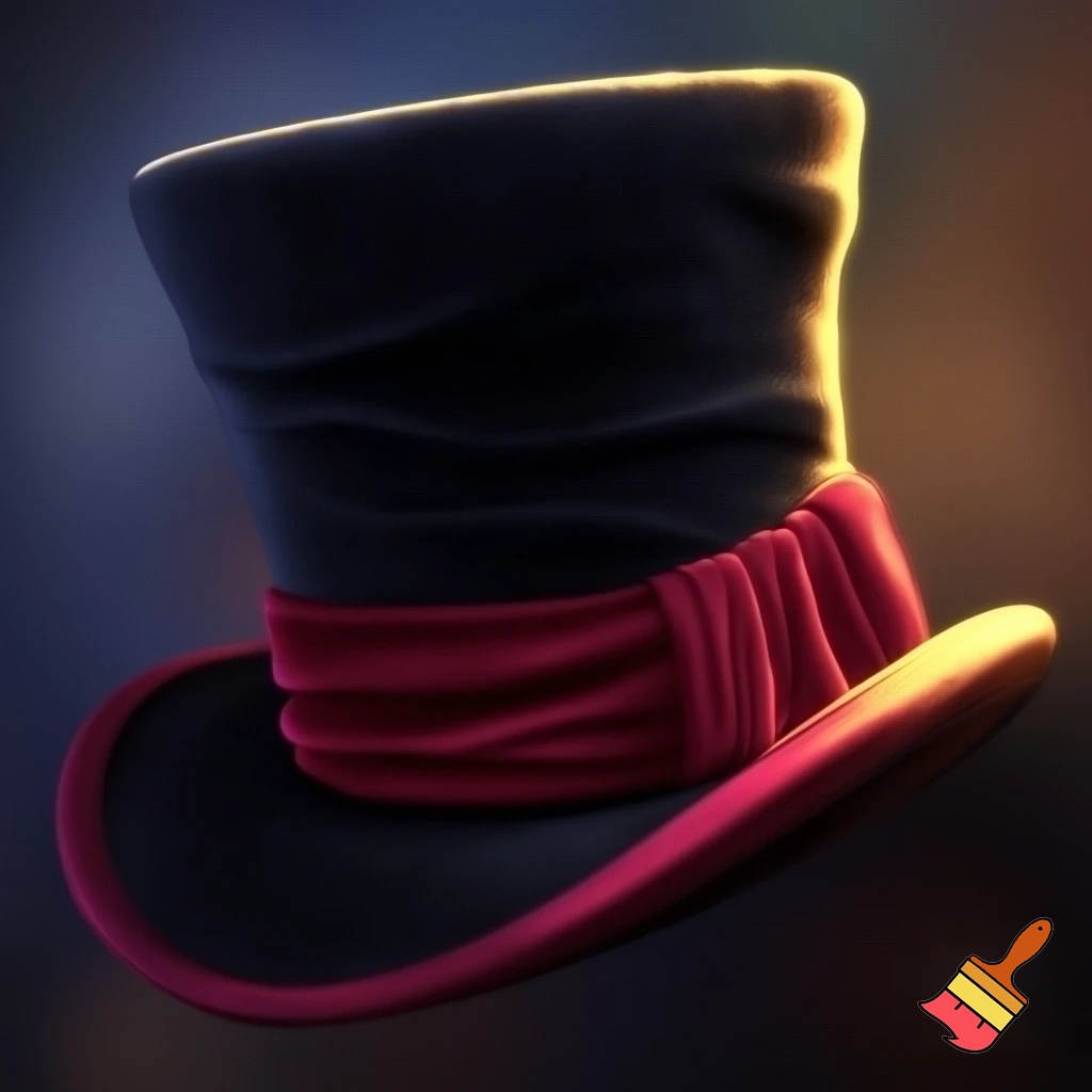 Willy Wonka top hat velvet black and velvet Willy Wonka 
