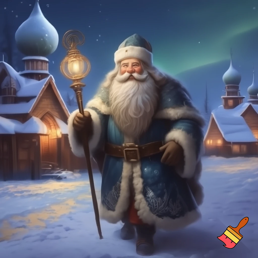 Christmas Russia, Santa Claus walk stick