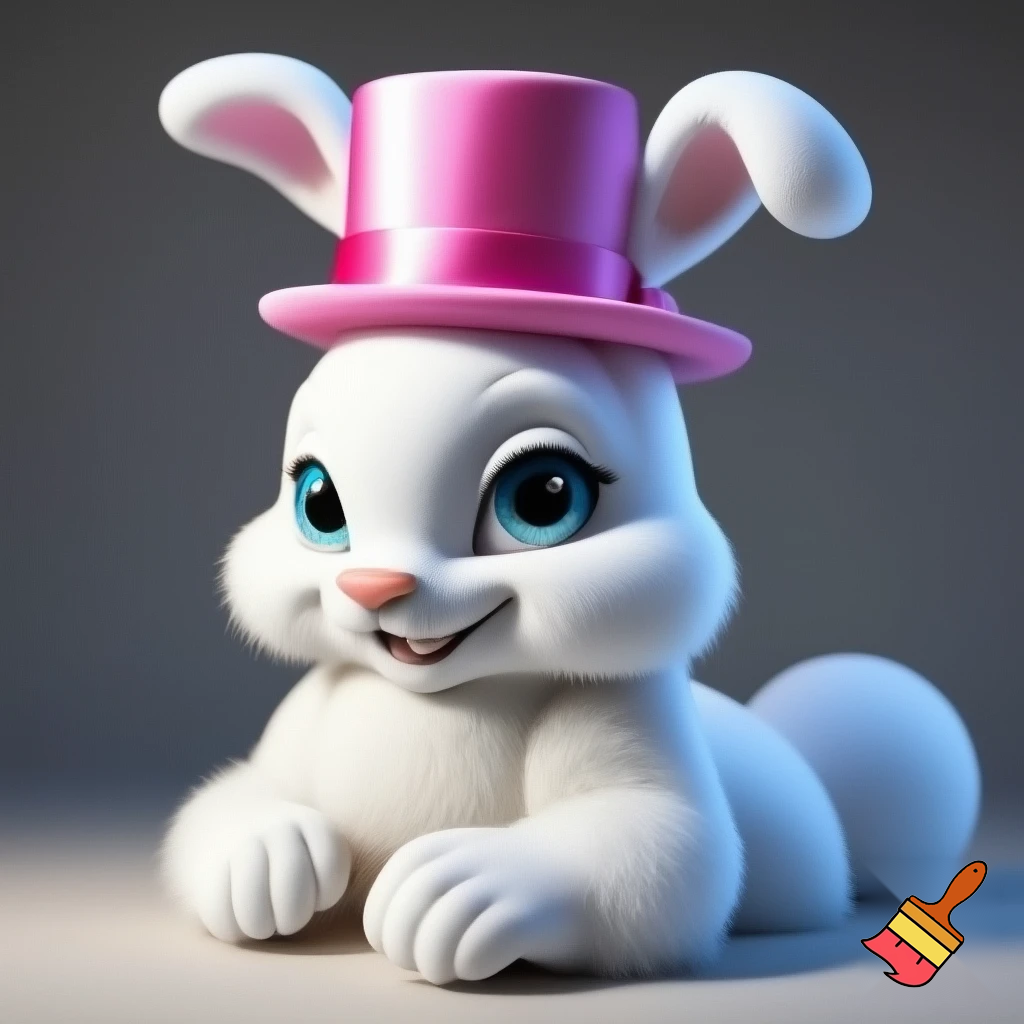  Mascot costume Easter bunny costume top hat pink and white