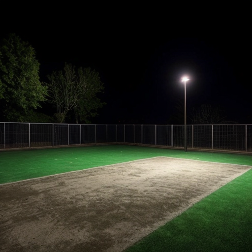 An early 2000s digital photo of an empty dark playground thats strangely clean, the only light is the one coming from the camera flash, the place gives an uncanny feeling, and the picture is slightly tilted and noisy 