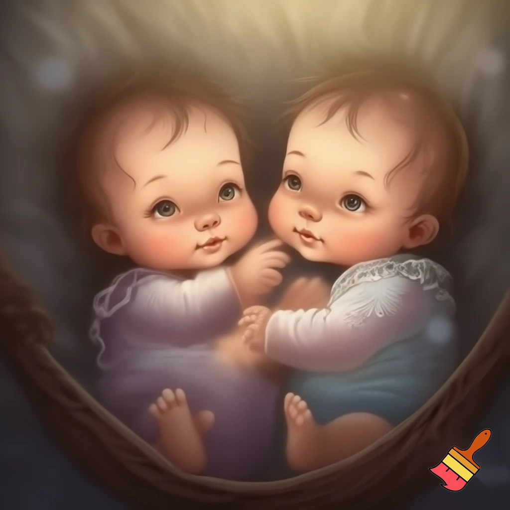 Cute twin baby girls