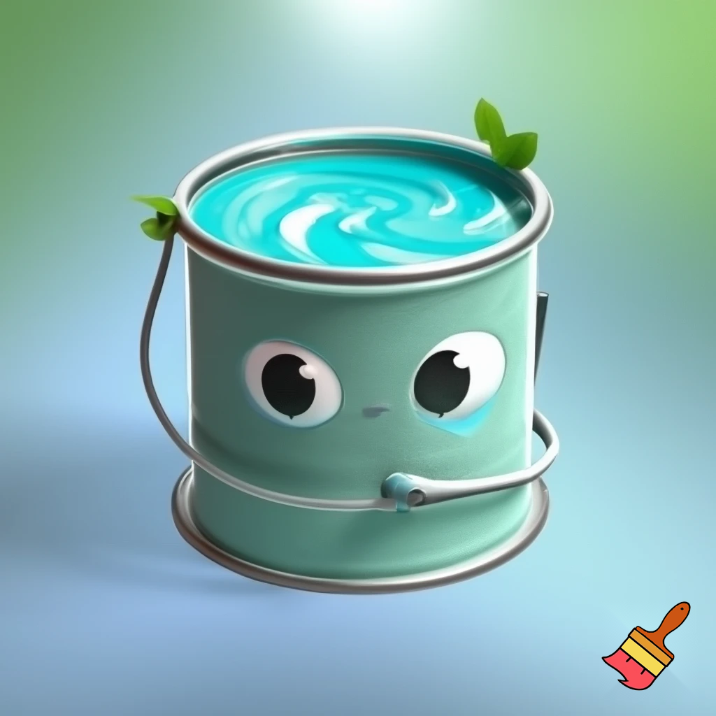 make a water based paint can cartoon character....it should be obvious that the paint can is a paint can but with water based paint (environemntally friendly)
