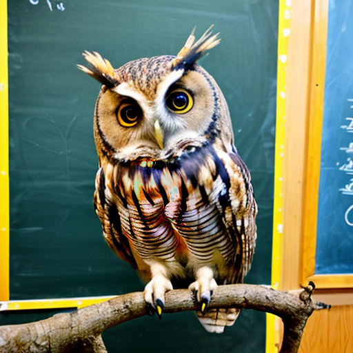 a owl says here in the school