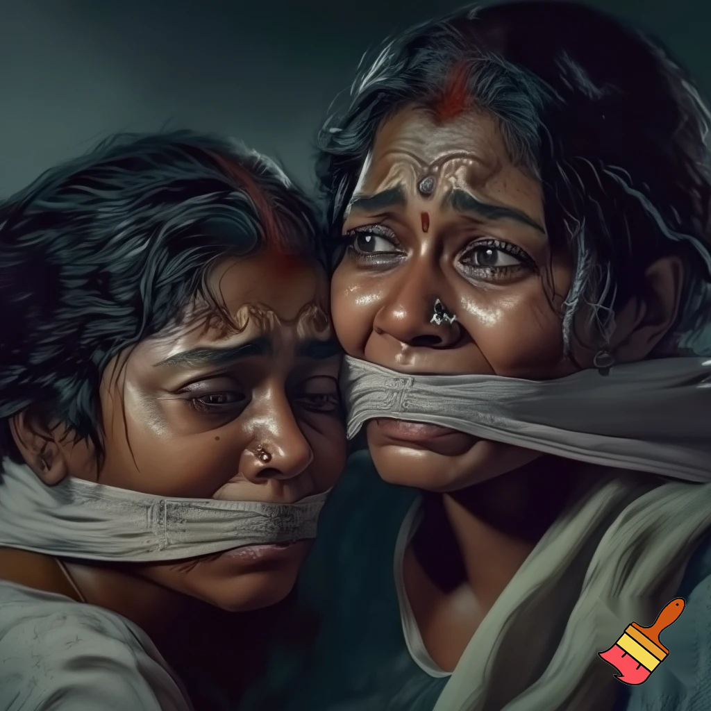 Indian women tap gagged 