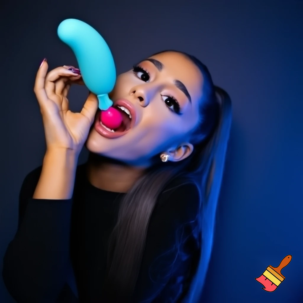Ariana grande with her tits penetrating her pussy with a sex toy