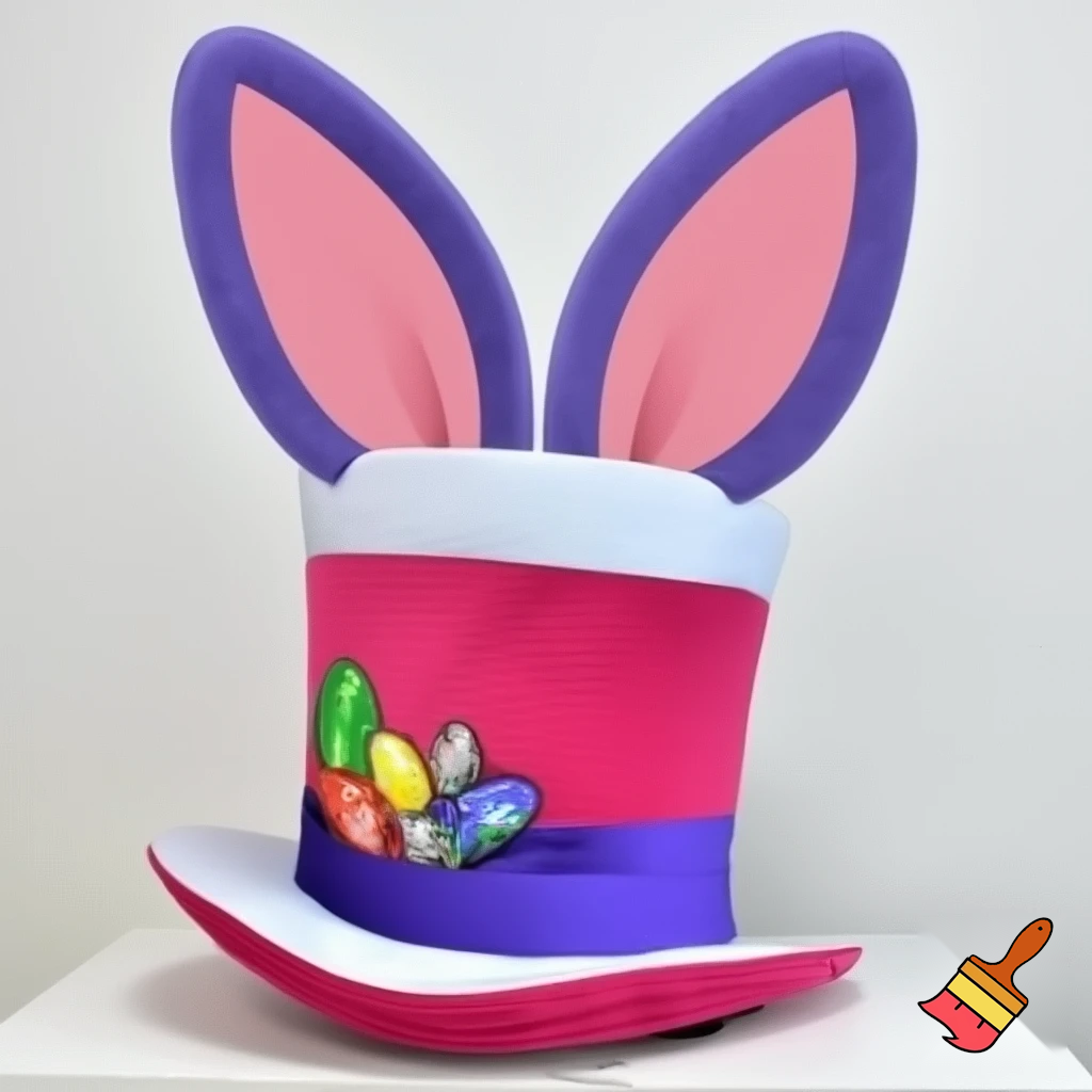 Easter bunny castle mascot top hat costume Easter bunny ears bunny head hat top hat