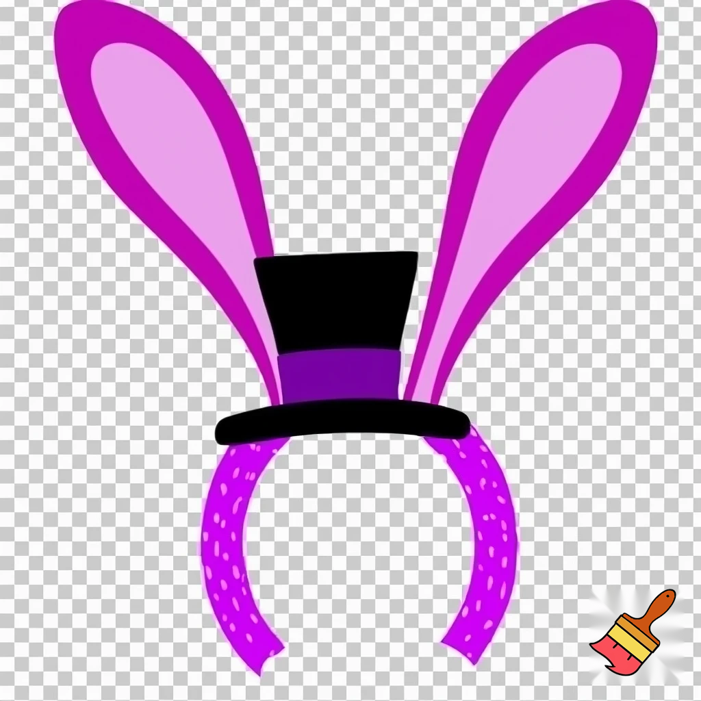 Easter bunny with a top hat Easter advent Easter bunny ears headband purple and white