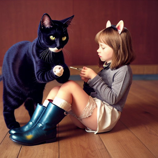 hazme un gato con botas y una princesa envenenenada