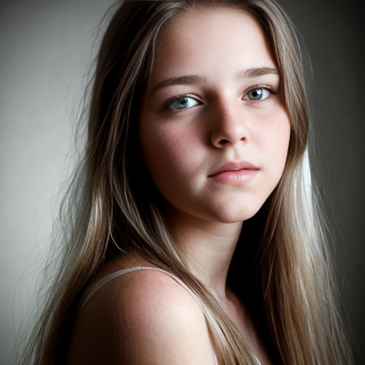 watercolor photograph of a  teen s, her hair is long and dirty dark blonde, hyper-realistic skin, charming face, , bright dark eyes, the light falls on the face c, masterpiece, hyperrealistic, hyperrealistic, detailed and perfect face, angelic look, detailed skin, serene atmosphere, high quality,,  black and white,, , tummy, 