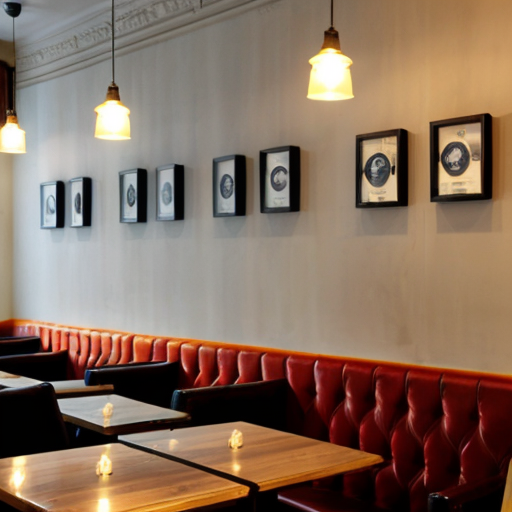 The wall of a café or restaurant 