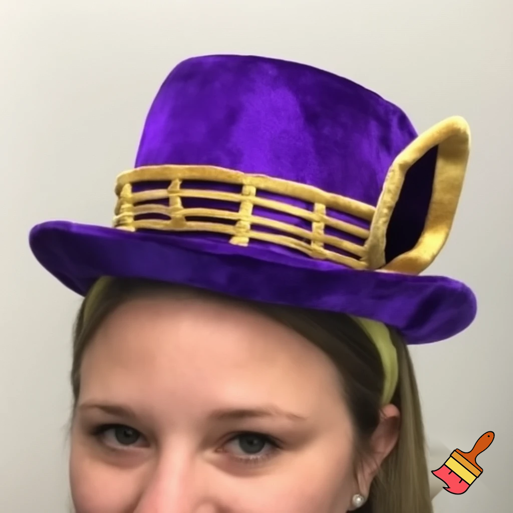 Easter bunny top hat, Easter balcony headband, purple and gold headband top hat