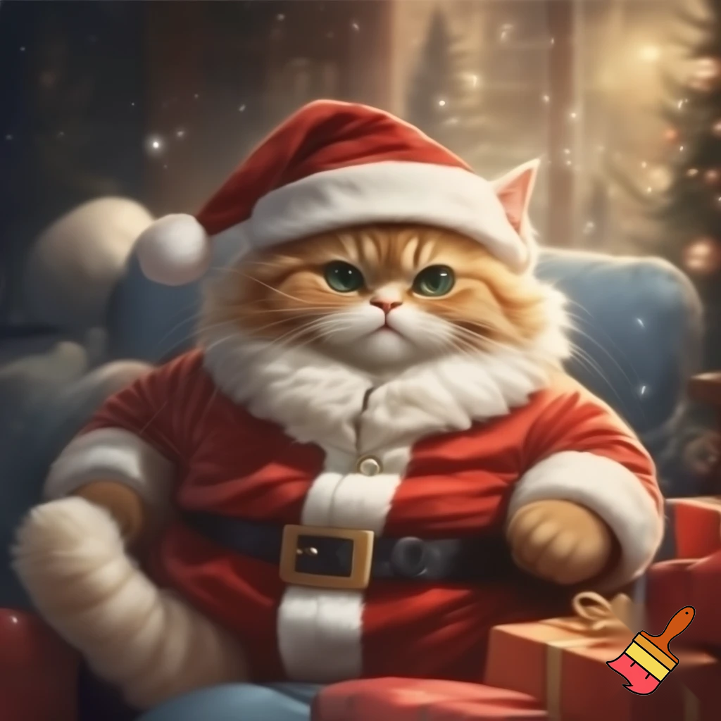 cat santa claus