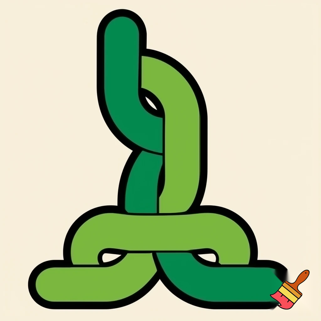 single icon of nature exploration in cartoon style : figure 8 knot