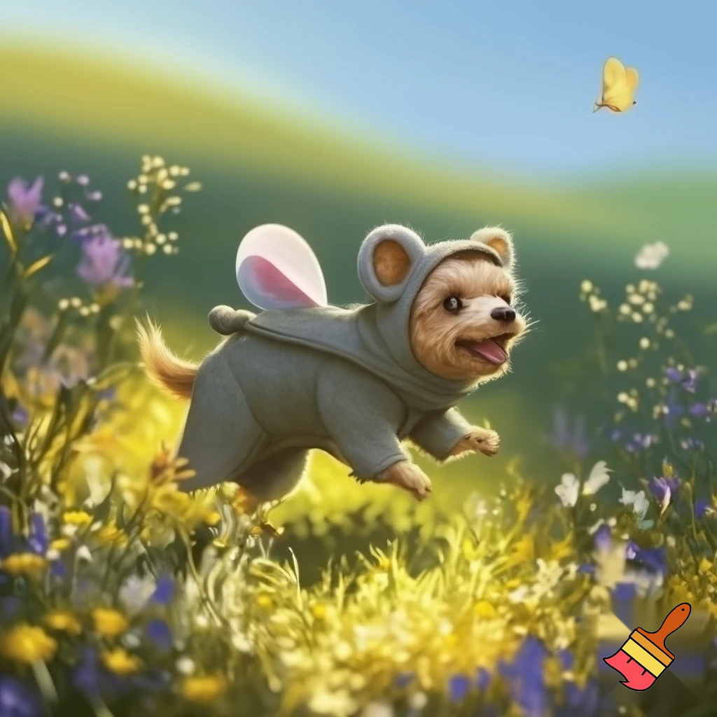 Dog withe mous