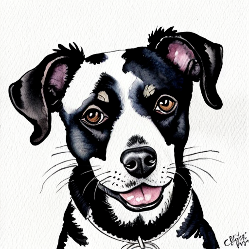 Cartoon rubber hose black and white dog