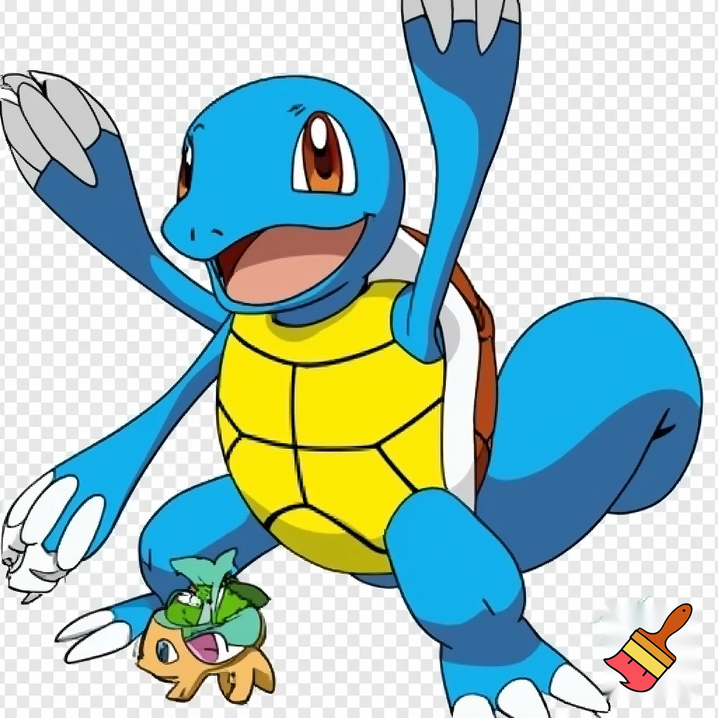 blue rookie level veemon agumon digimon squirtle pokemon fusion with skinny arms and skinny legs deatailed tiny turtle creature