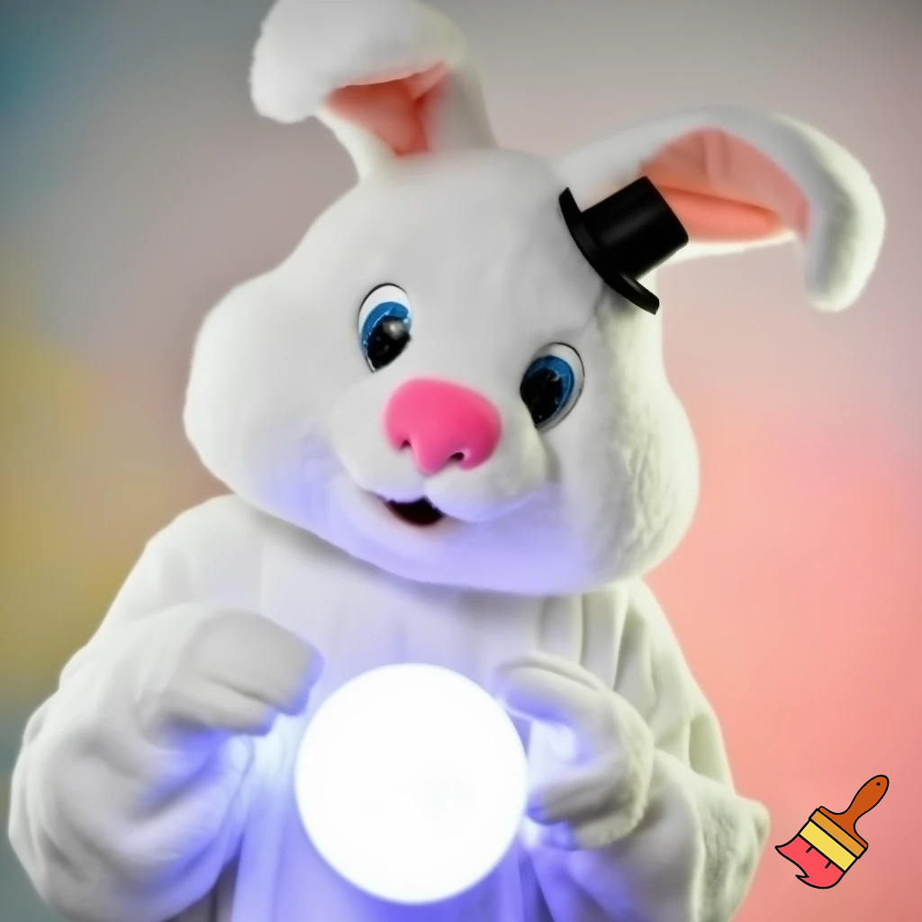 Easter bunny mascot costume top hat mascot costume magic