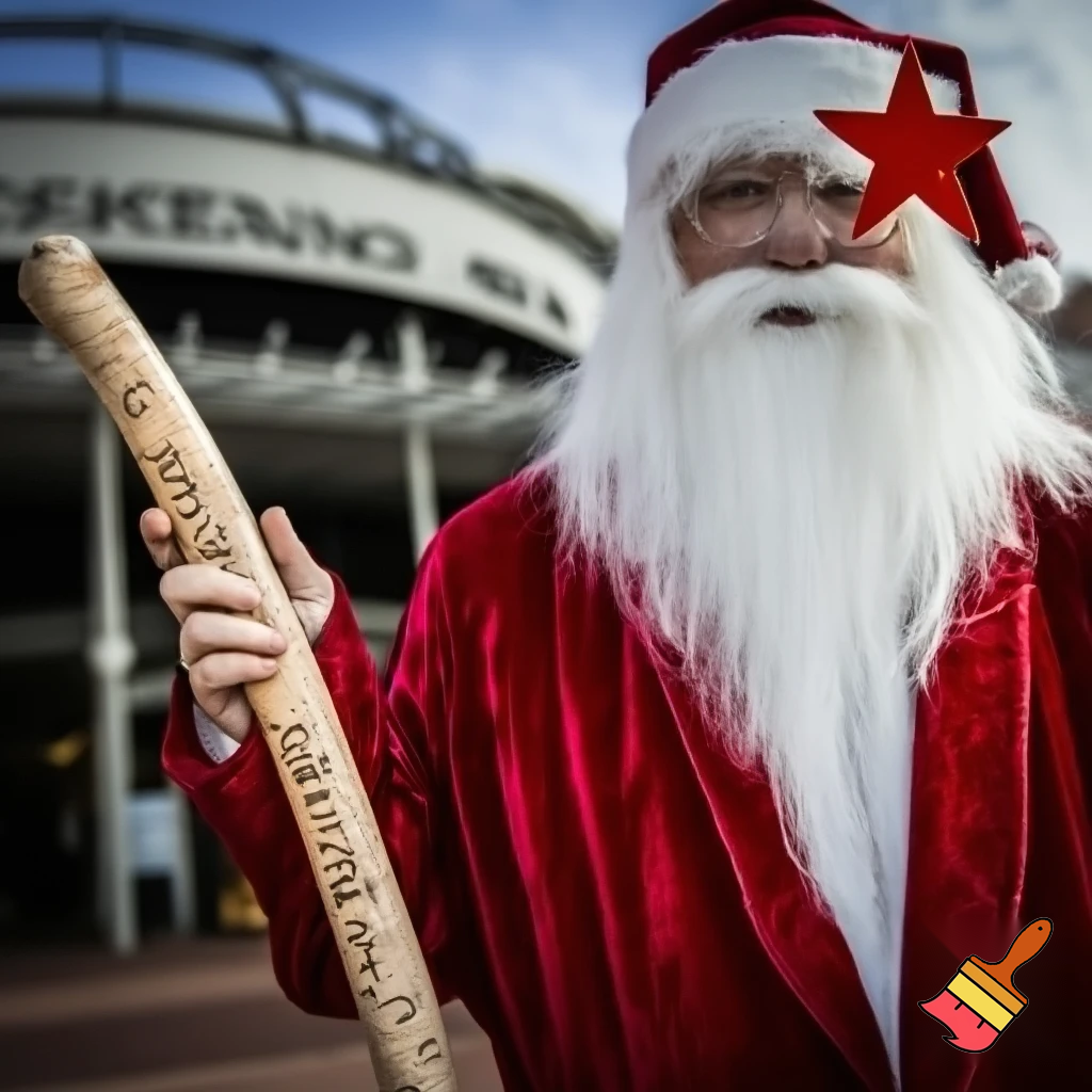 Santa Claus, Russia walking stick with the start the real Santa Claus shopping Centre in Australia
A star