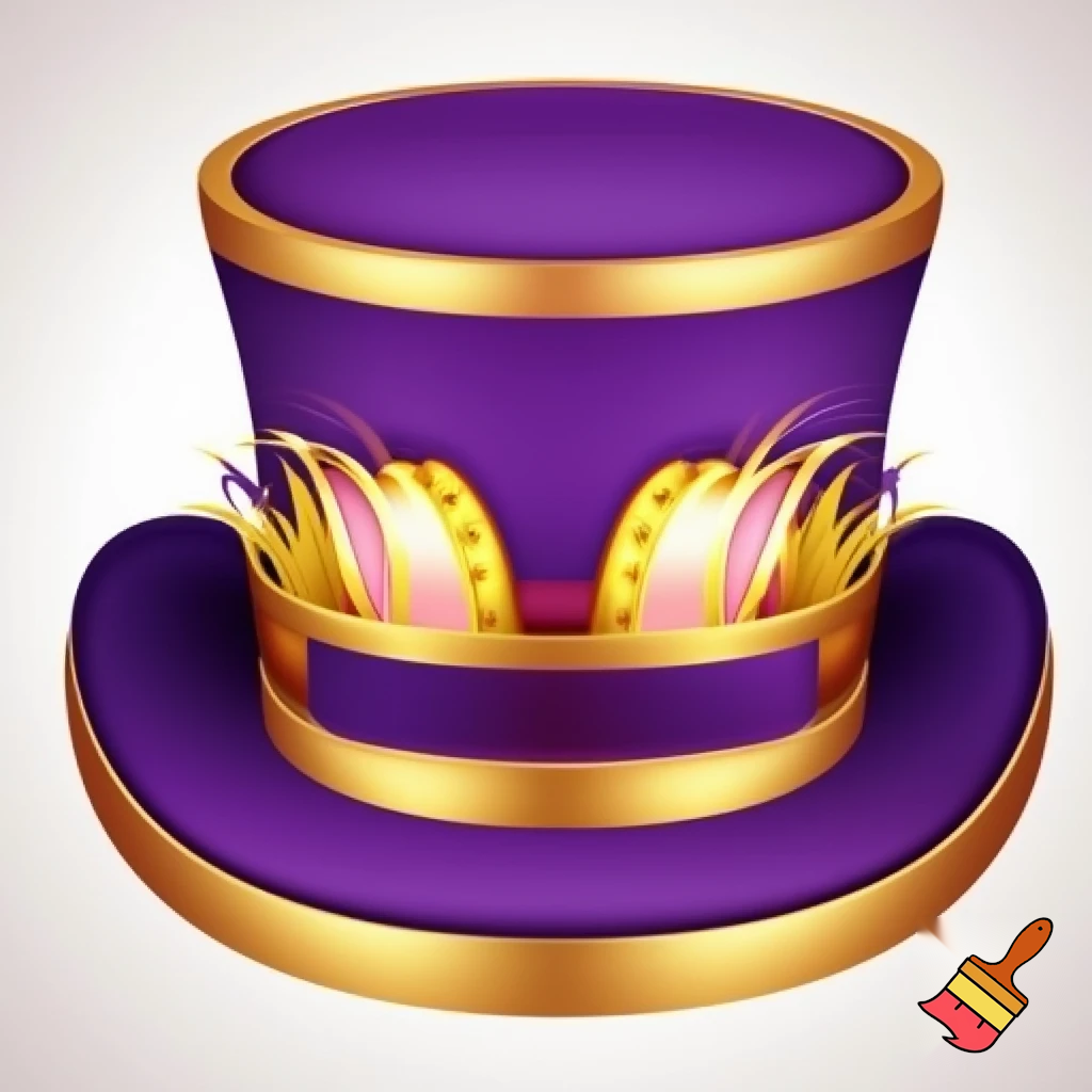 Easter bunny top hat purple and gold
