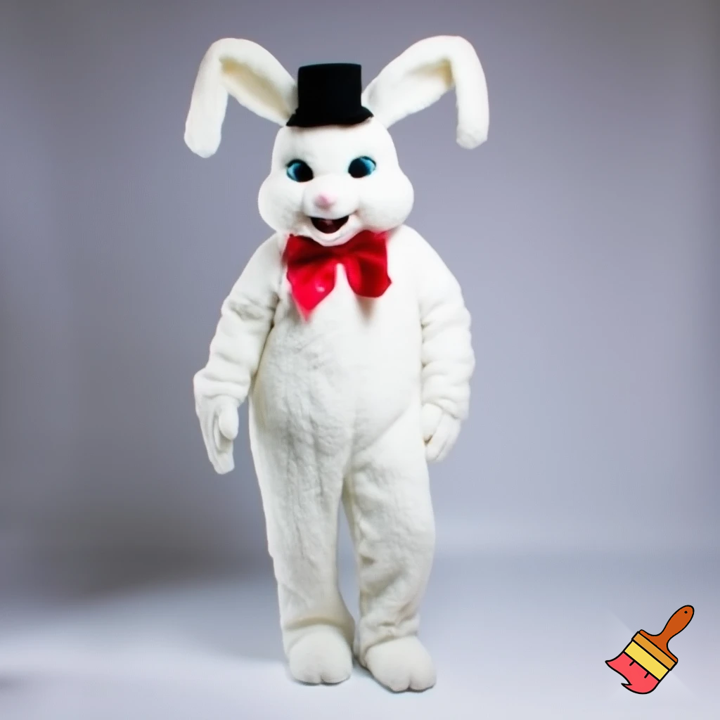 Easter bunny mascot costume top hat mascot costume