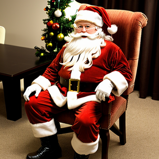 Santa Claus, a chair