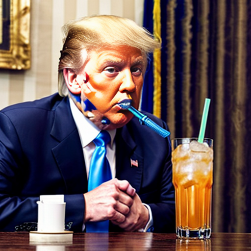 ombama with donald trump drinking a yellow drink