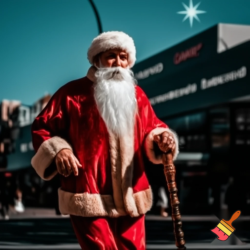 Santa Claus, Russia walking stick with the start the real Santa Claus shopping Centre in Australia
A star