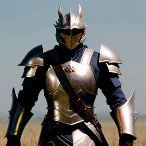 A man in fancy dragon armor suit in the battlefield