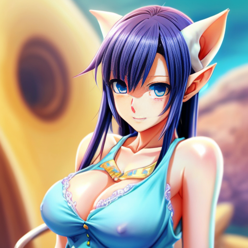 Elf Girl with Huge Tits in a blouse

