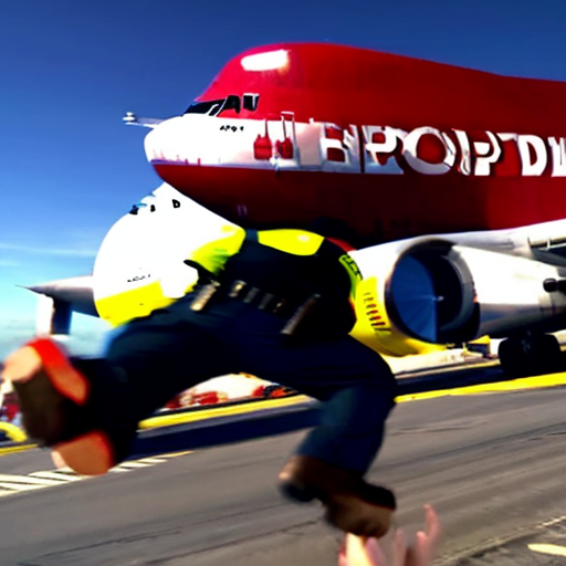 mario on top of a 747 dancing around ignoring the cops orders to get down