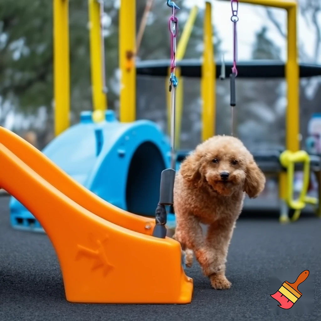 Was a kid buying a youngest dog named that was a poodle named Molly Molly was playing at a park with slides that were made from plastic and she can fly on there were small for her the swings were big for her the trampoline with small for her and the tunnel they had was big for her