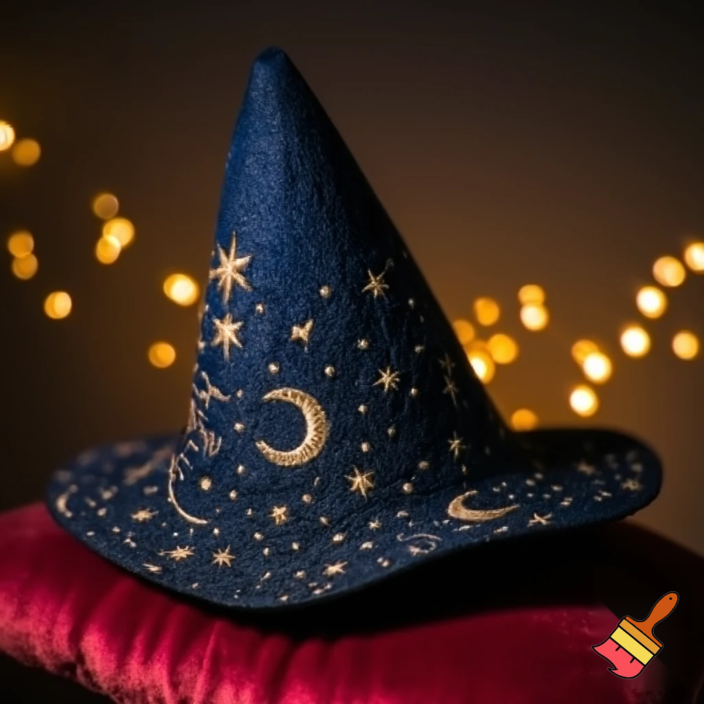 Christmas wizard hat stars and means read a Christmas hat