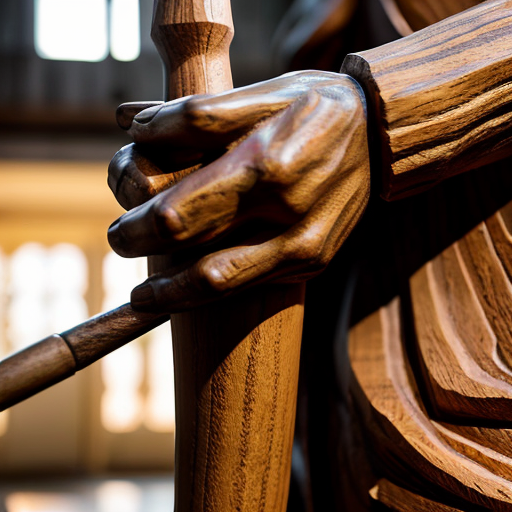 Hyper-realistic documentary style photograph of a teenage wood sculptor carving a life-size full-body wooden statue (9:16 scale) of [Black adam ], the statue is standing upright in a neutral pose, the statue is the same height as the sculptor or slightly taller, full body visible from head to feet, realistic human proportions, extremely detailed wood grain, visible chisel marks, carved clothing folds, the sculptor is standing close and working on the statue’s leg area using a hammer and chisel, outdoor rustic workshop, wooden logs and planks around, sawdust and wood shavings scattered everywhere, natural soft sunlight, cinematic bokeh, natural shadows, realistic earthy tones, Nikon DSLR photo, 85mm lens, f/1.8 depth of field, ultra sharp focus on the statue and the sculptor hands, 8K realism, professional documentary photography, no text, no watermark