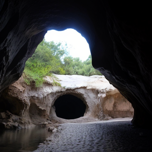  cave with Door leading to water