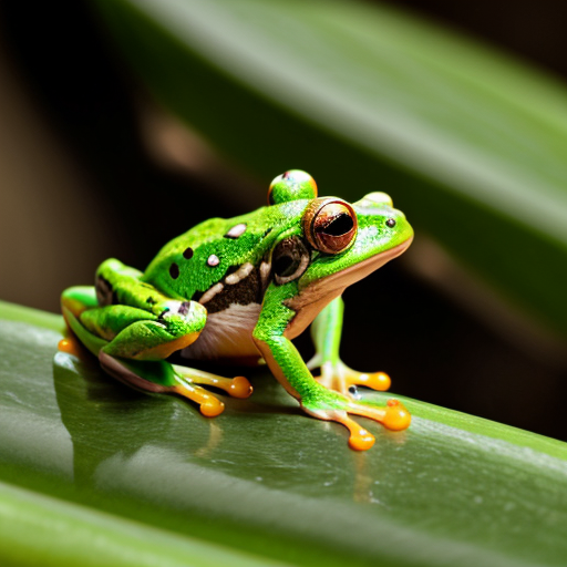 a frog squashing a fly