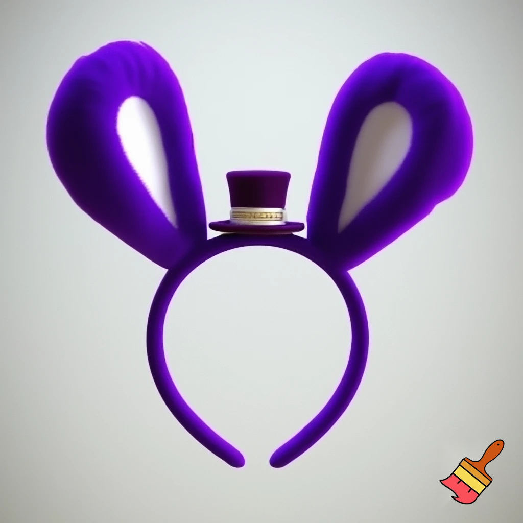 Easter bunny top hat headband, purple, purple and white Easter bunny ears top hat purple or white gold
