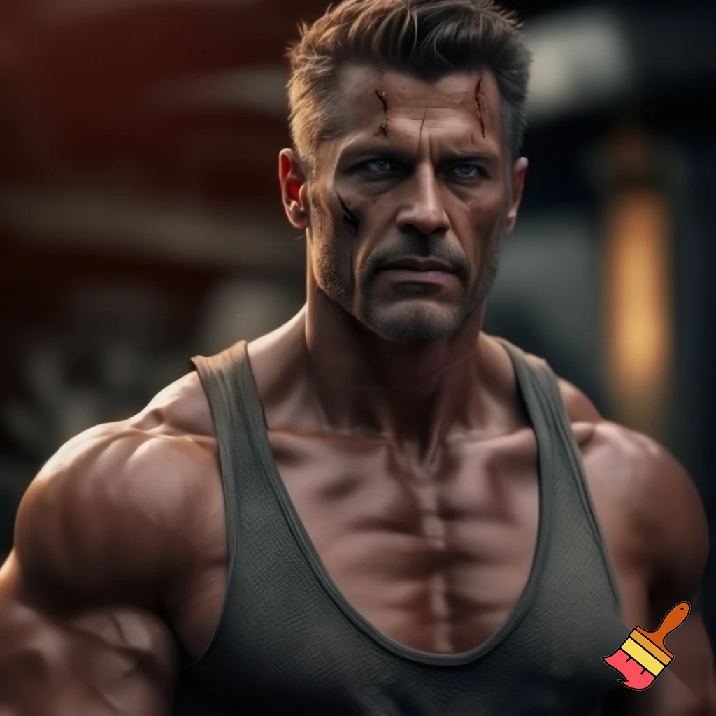 MALE 52 TODAY MUSCLE SHIRTLESS 52 ON CHEST
