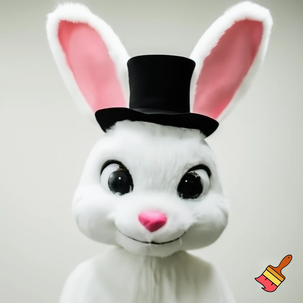 Easter bunny mascot top hat costumes