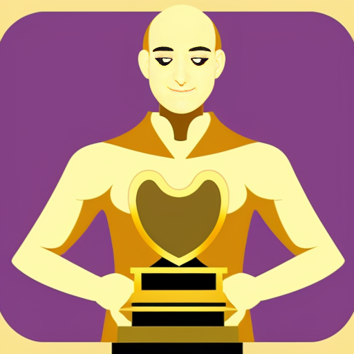 the emotion proud one person gold holding trophy cartoon style gold skin