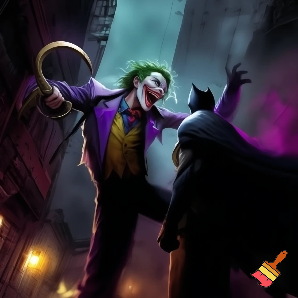 joker in versione sicula che ride con batman
