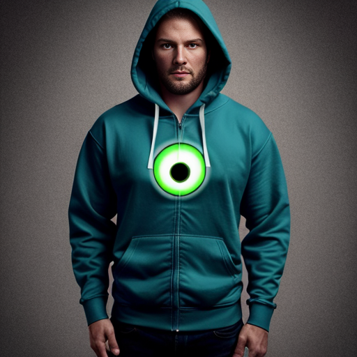 Sans the skeleton with a dark teal zip up hoodie and a right green flashing eye.
