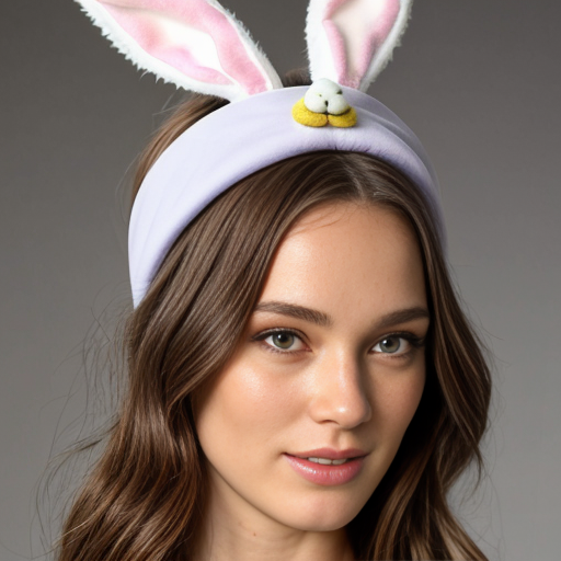 Easter bunny top hat headband, purple and white with gold